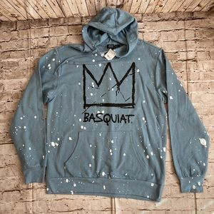 NWT Basquita blue detailed with crown logo hoodie sweater. Size L.& XL.